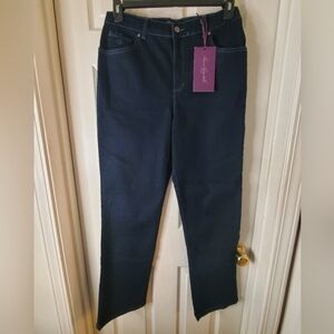 NWT Gloria Vanderbilt Womens 10 Amanda Classic Fit Stretch Dark Rinse Wash Denim